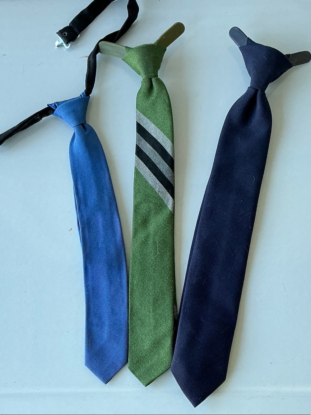 Vintage Kids Clip-On Ties in Blue, Green & Navy 1950’s-60’s